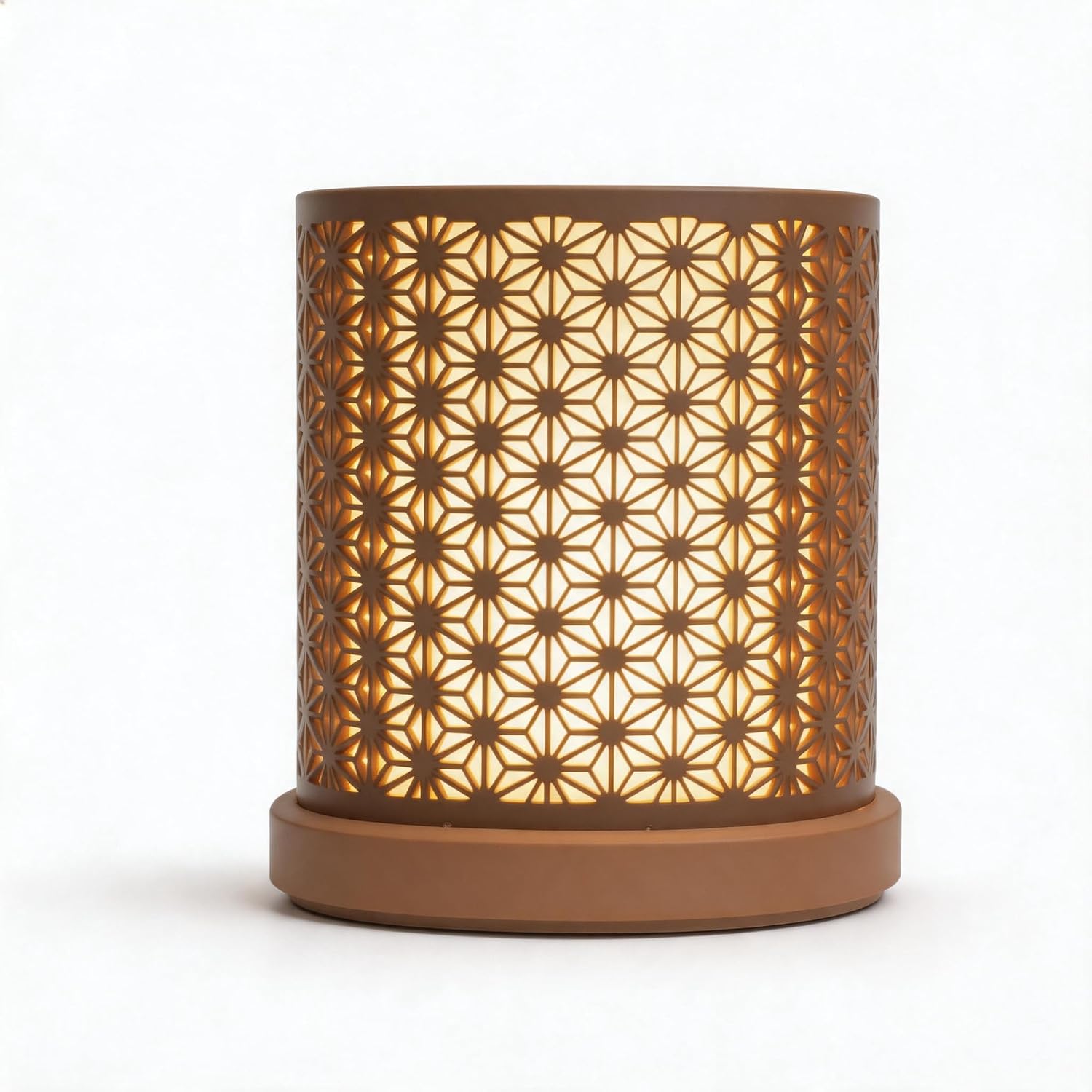Contemporary Style Table Lamp, Bedside Night Light, Cylindrical Cutout Pattern Shade, Includes Light Source (Small, 1 PC)