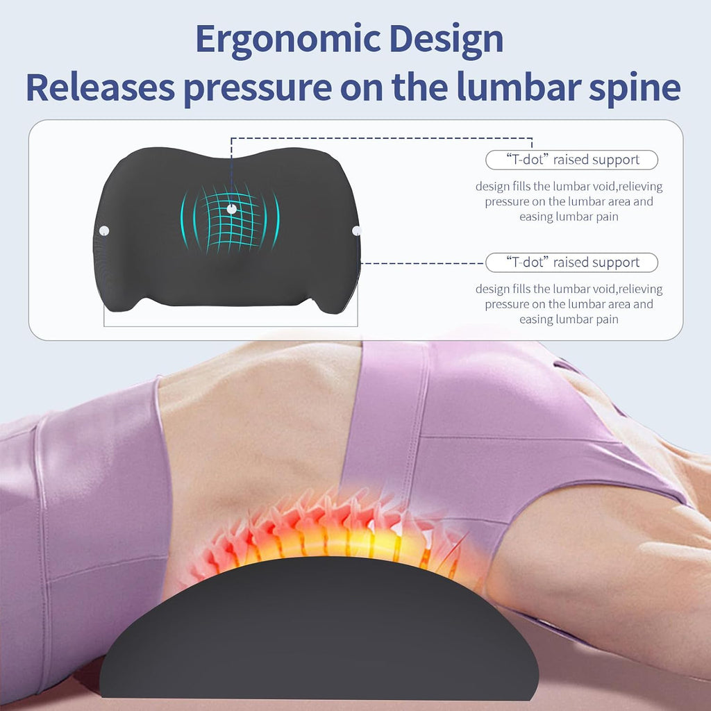 Bymecost Lumbar Support Pillow for Office Chair, Cooling Car Lumbar Pillow Lower Back, Memory Foam Back Cushion with Adjustable Straps, Ergo…