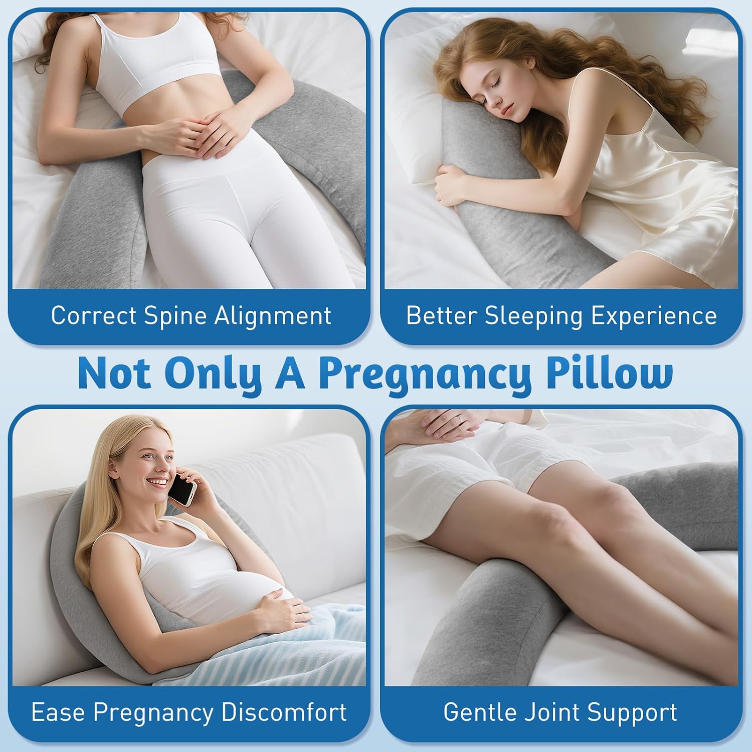 SweetSlubr Body Pillow, Pregnancy Pillows for Sleeping, C-Shaped Maternity Pillow for Pregnant Women with Adjustable Firmness, Full Body…