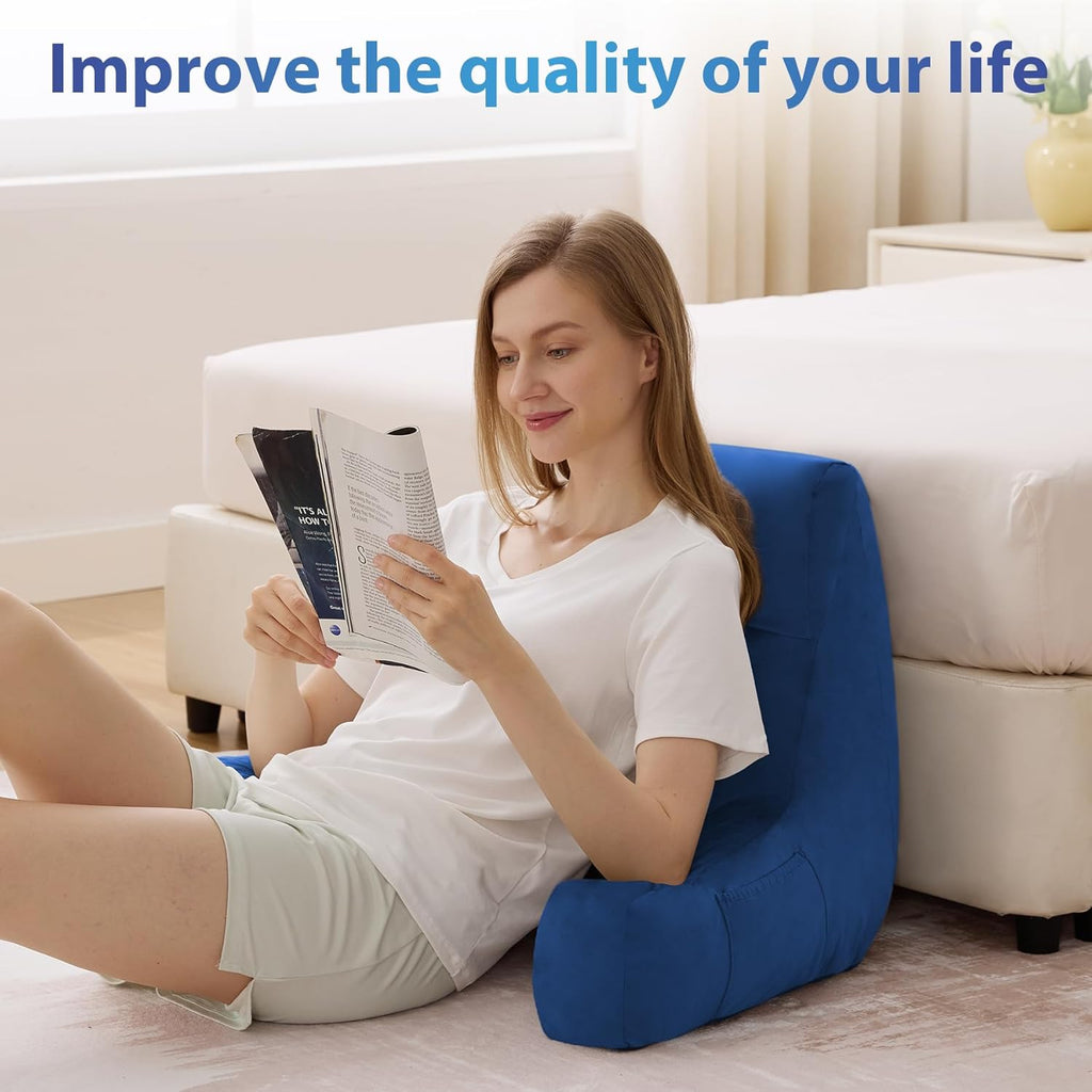 Ipynbap Back Pillow for Bed Sitting up, Reading Pillow for Sitting in Bed Adult, Back Support Pillow, Memory Foam Sit up Lounge Backrest Pi…