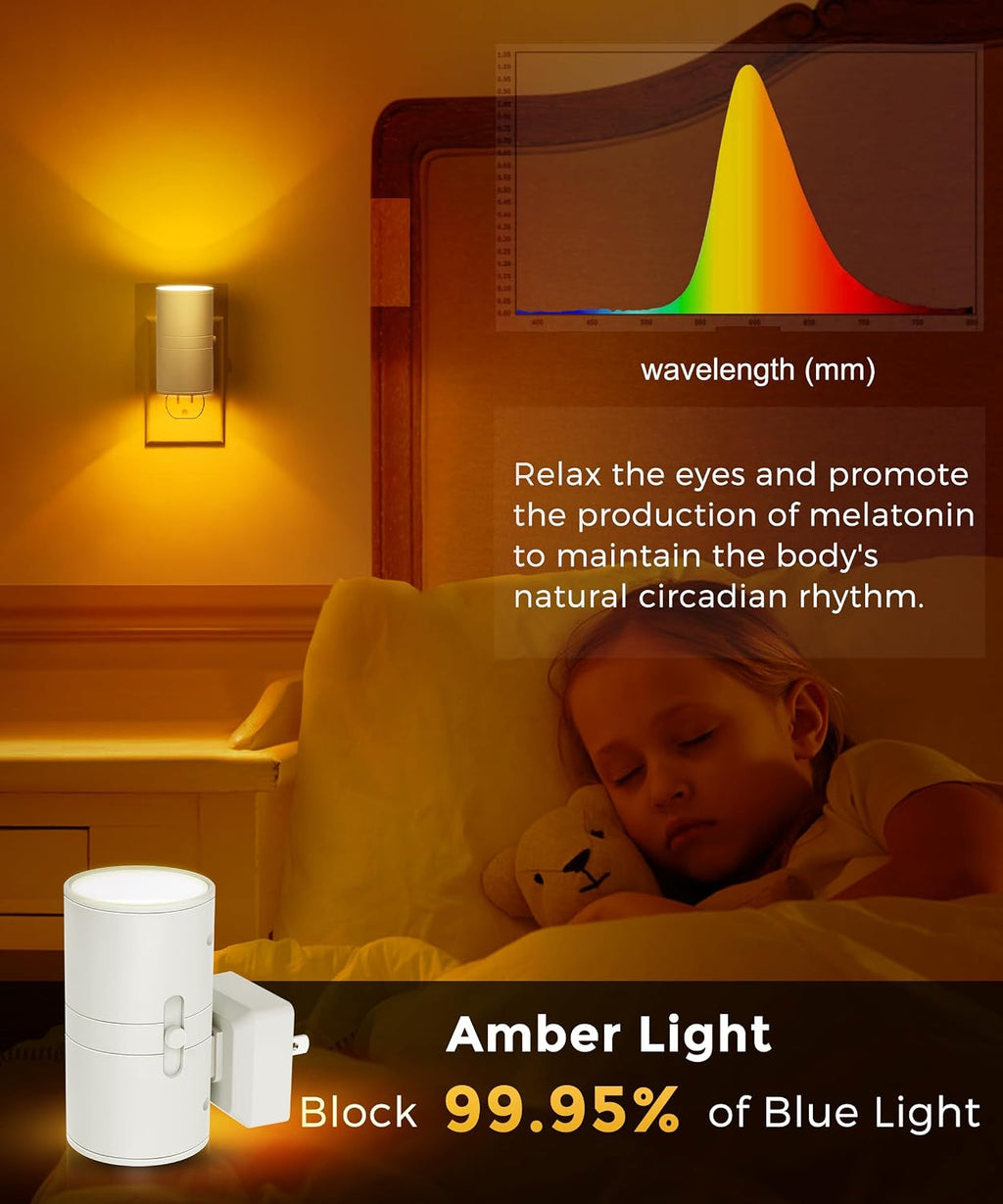 L LOHAS LED Night Light, Amber Nightlight, Dimmable Night Light 100LM, Light Sensor, Yellow Nightlight, Sleep Light for Kids, Soft & Warm…
