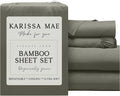 KARISSA MAE Pure Viscose from Bamboo Full Size Sheet Set | 100% FSC Certified | Luxuriously Soft | Cooling | 18" Deep Pocket w/Corner…