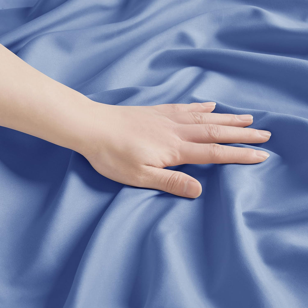 Nestl Microfiber King Pillowcase, 2 - Calm Blue, 1800 Thread Count, Envelope Closure, Set of 2, 20x40 Inches cotton Blue