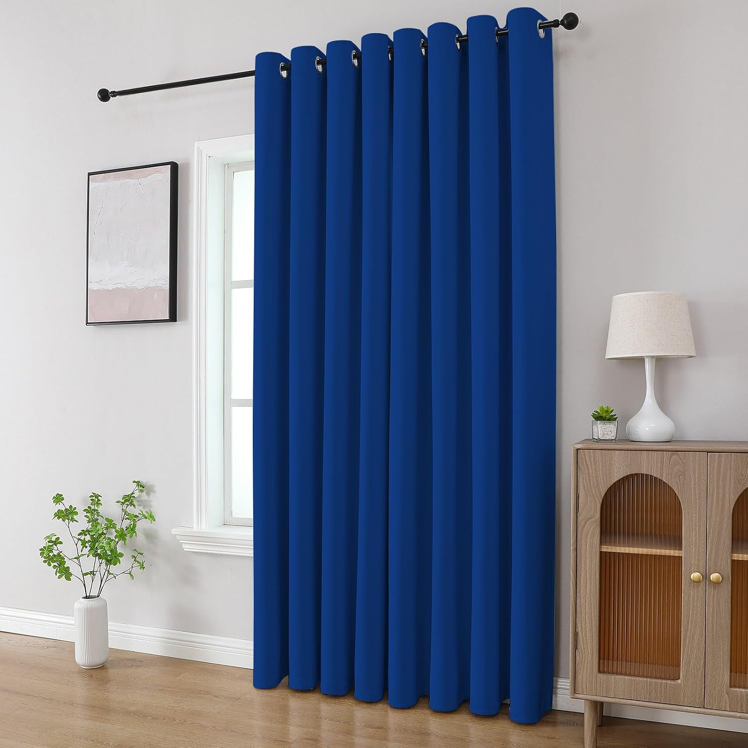 Cucraf Royal Blue Blackout Curtains 63 inch Length 2 Panels Set, Room Darkening Drapes for Living Room Bedroom, Thermal Insulated Light Blo…