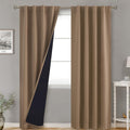 BGment Taupe 100% Blackout Curtains for Bedroom, 84 inch Panels Black Out Rod Pocket and Back Tab Double Layer Room Darkening Living Room…