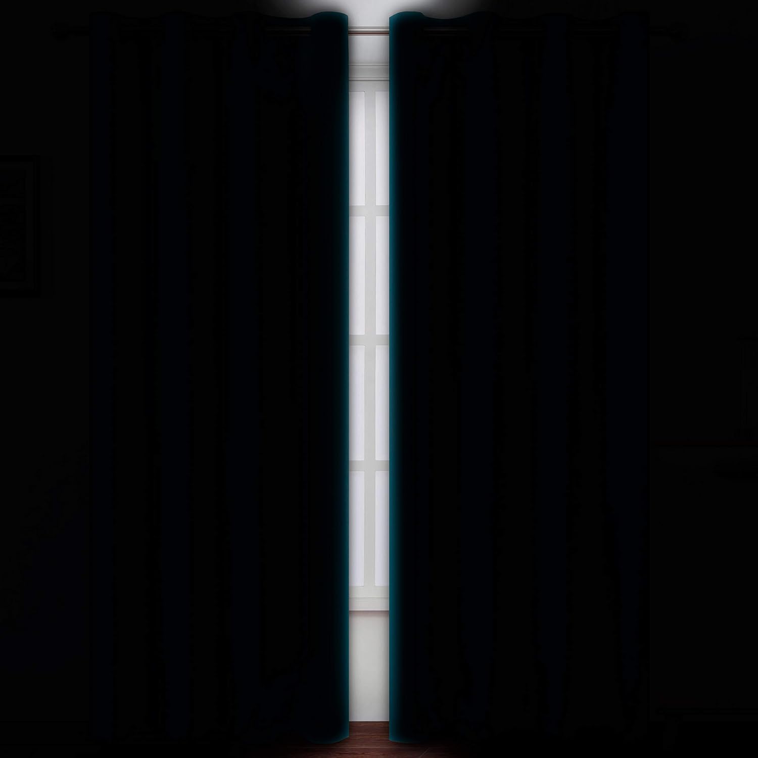 Lemomo Teal Thermal Blackout Curtains/52 x 95 Inch/Set of 2 Panels Room Darkening Curtains for Bedroom 95 Inch silver