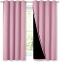 Nicetown 100% Blackout Curtains with Black Liners, Thermal Insulated Full Blackout 2-Layer Lined Drapes, Energy Efficiency Window Draperies…