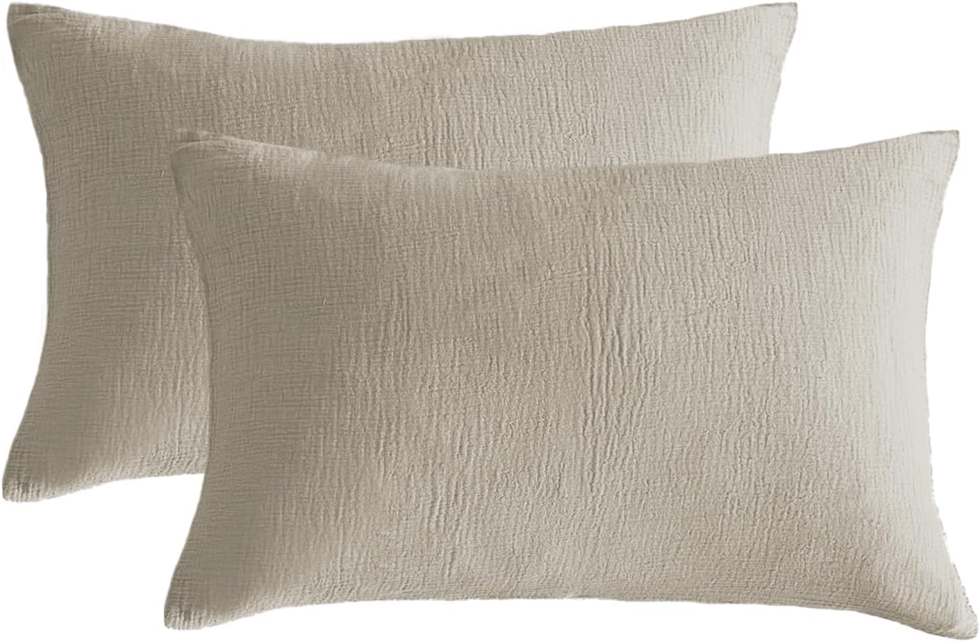 DefineCozyHealthyLife SE SOFTEXLY Muslin Pillowcases Standard Size 100% Cotton, 2 Pack Linen Like Pillow Shams with Envelope Closure, Ultra…