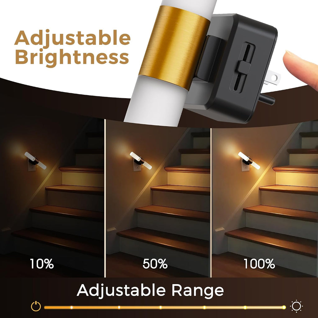 L LOHAS LED Night Light, 2 Pack Night Lights Plug into Wall, 3000K Soft White, 0-100LM Adjustable Brightness, 180° Rotating Plug in Night…