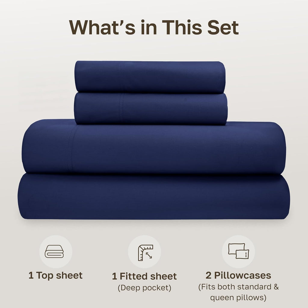 CaliforniaDesignDen California Design Den Soft 100% Organic Cotton Sheets Full Size Set with Deep Pockets - Crisp Percale, Breathable and D…