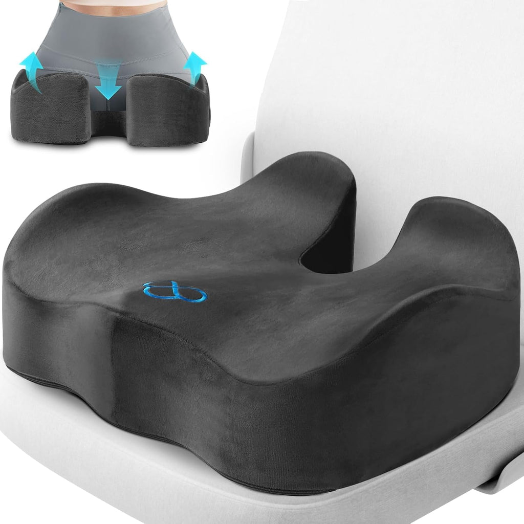 CushyOasis Seat Cushion, Gel Chair Cushions, Office Chair Cushions, Anti-Slip Bottom & Removable Cover Tailbone Cushion, Memory Foam Seat C…