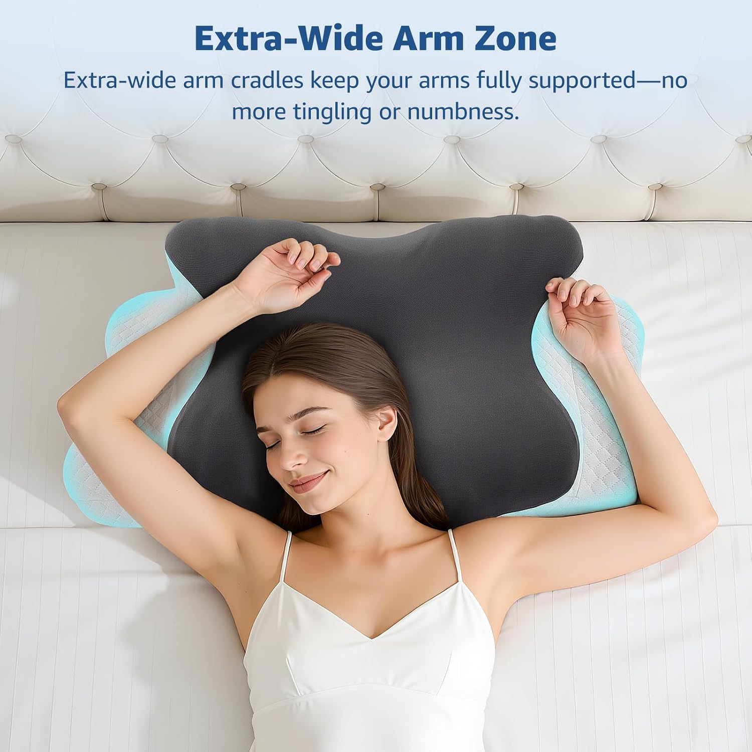Bro Cervical Pillow for Neck Support: Contour Memory Foam Pillow for Side Back Stomach Sleepers - Ergonomic Neck Pillow with 2 Heights & Wi…