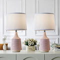 Pink Ceramic Table Lamps Set of 2, 18.5" Modern Bedside Lamps for Night Stands, Decor Classic Small Lamps for Living Room End Tables…