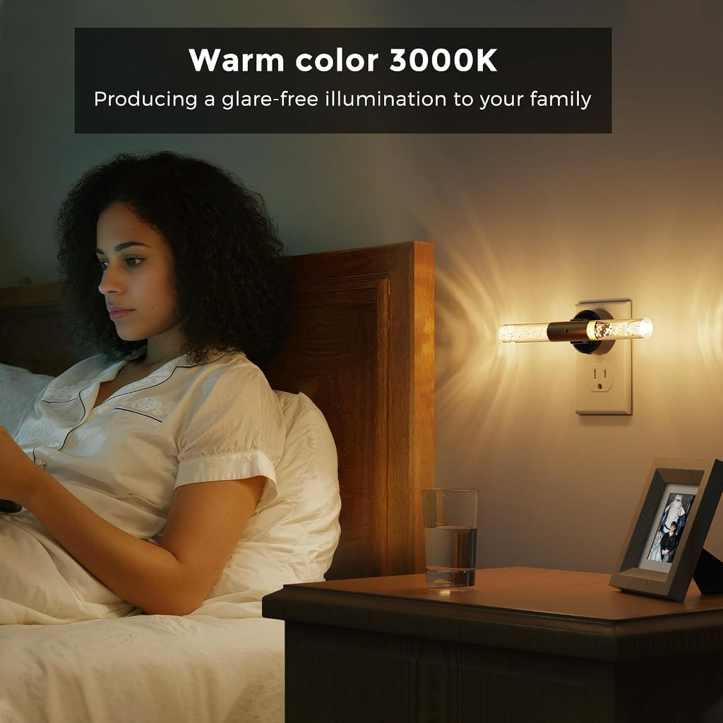 L LOHAS LED Night Light, Rotating Night Lights Plug into Wall, Light Sensor, Soft White 3 Level Dimmable LED Nightlight Plug in, Acrylic…