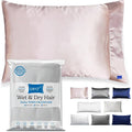 DryZzz Waterproof Pillow Protector Cooling Pillow Case 29"x19" 1pc Pink Standard Size, Absorbent Towel Pillowcase Dual-Sided Satin & Microf…