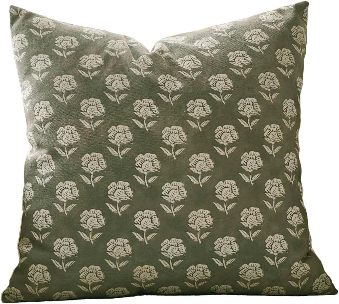 Domvitus Floral Pillow Covers 20x20 Throw Pillow Covers Decorative Farmhouse Block Floral Print Vintage Pillow Cover for Living Room Couch…