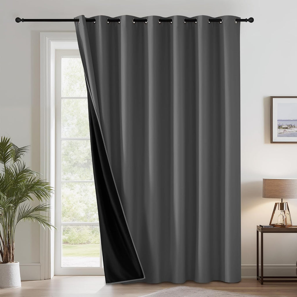 Rybhome RYB HOME Extra Long 100% Blackout Room Divider Curtains for Bedroom 108 Inch Long, Extra Wide Privacy Sliding Door Blinds for Patio…