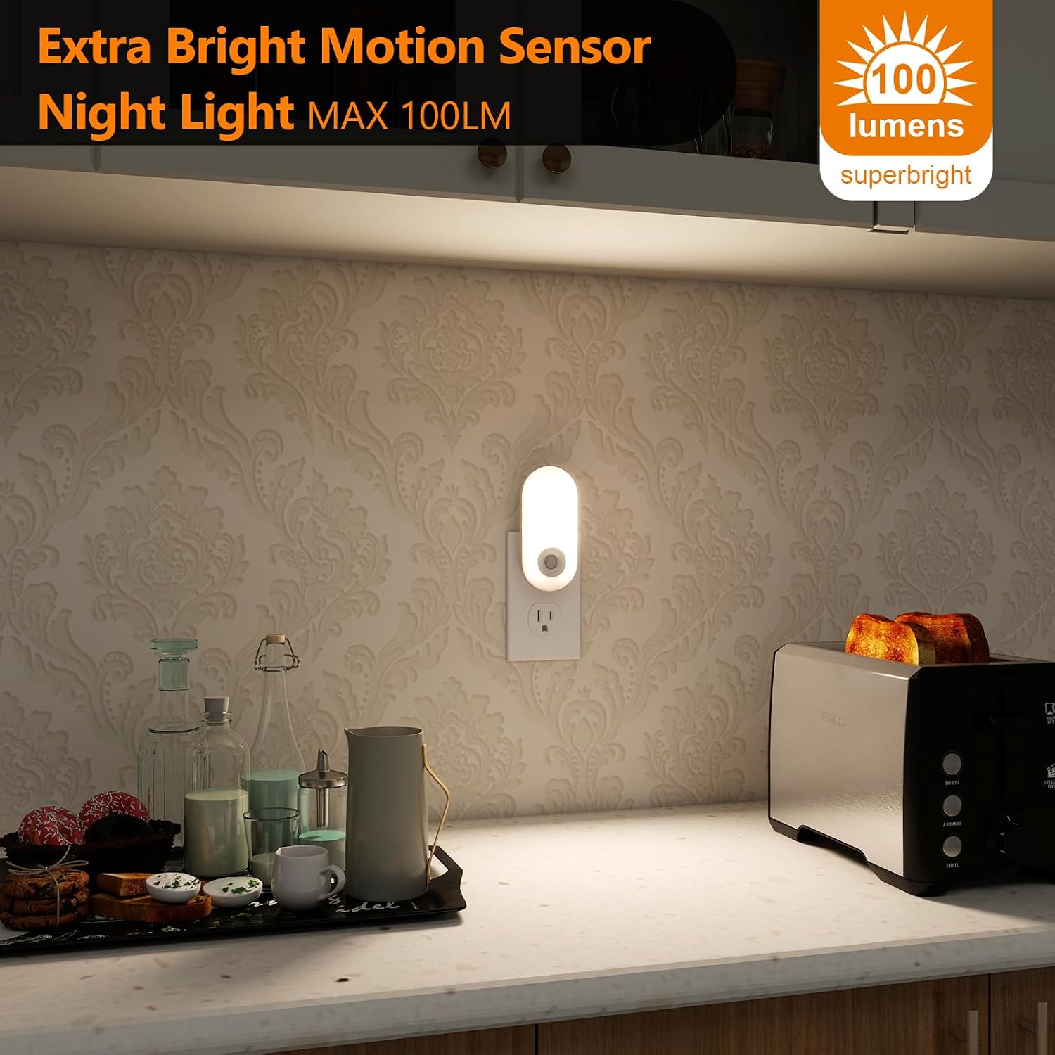 Dawnrise Night Lights Plug into wall, Motion Sensor Night Light Plug in Indoor, 38 LED Dimmable 100LM or 10LM and 2 Color Temperature…