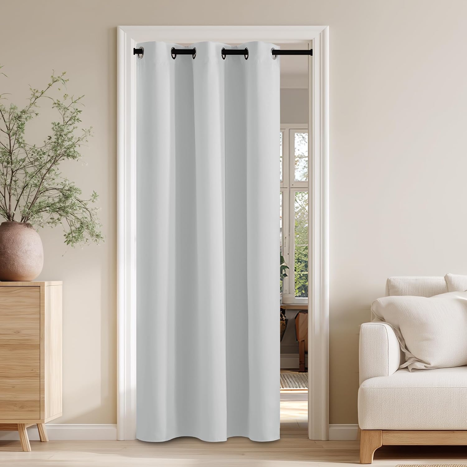 Rybhome RYB HOME 100% Blackout Doorway Curtains, Closet Curtain for Open Closet, Privacy Room Divider Drape for Bedroom/Temporary Door, 1 P…