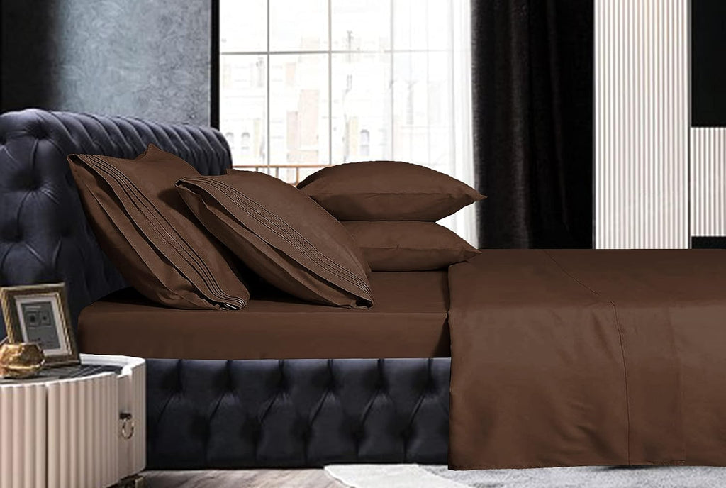MocassiLuxuryBedding Mocassi Cali King Sheet Set - Luxury Hotel 1800 Premier Bedding Sheets & Pillowcases - Ultra Soft Breathable & Cooling…