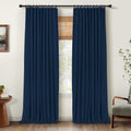 INOVADAY 100% Blackout Curtains for Bedroom, Black Out Curtains 80 Inch Long, Clip Rings Linen Blackout Drapes, Thermal Insulated Room…