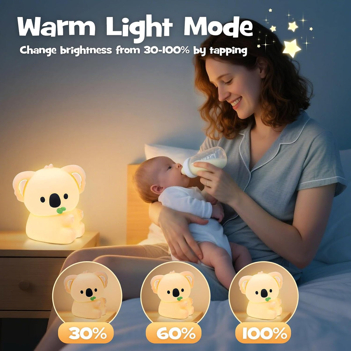 Squishy Koala Night Light with RGB Mode Cute Cuddly Koala Light 3 Brightness Adjustable Nursery Breastfeeding Nightlight Rechargeable…