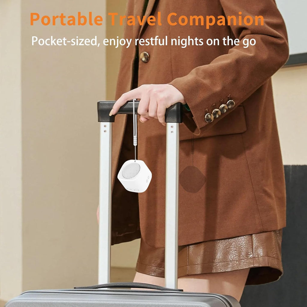 Portable Mini White Noise Sound Machine for Travel – Amber Breathing Night Light, 16 Soothing Sounds, 30-Hour Rechargeable Battery, Timer…