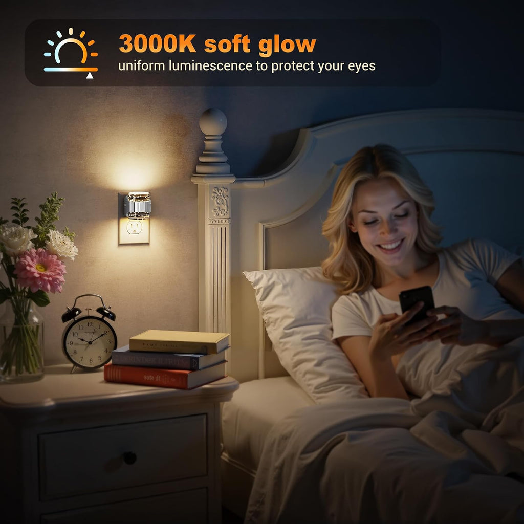 JandCase LED Night Light, Bubble Night Lights Plug into Wall, [2 Pack]Night Light3000K/4000K/5000K & 3 Brightness Levels, Dimmable…