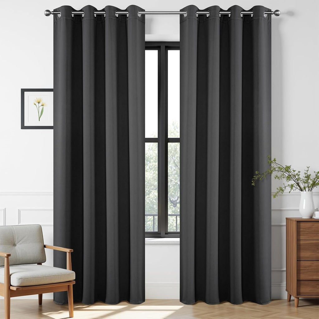 Joydeco Blackout Curtains 108 Inches Long 1 Panel, Thermal Insulated Long Curtains& Drapes 1 Piece, Room Darkening Grommet Drapes for Livin…