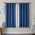 Simplebrand Ava Royal Blue Short Blackout Curtains for Bedroom 54 Inches Long 2 Panels Set, Solid Thermal Insulated, Energy Saving Window T…