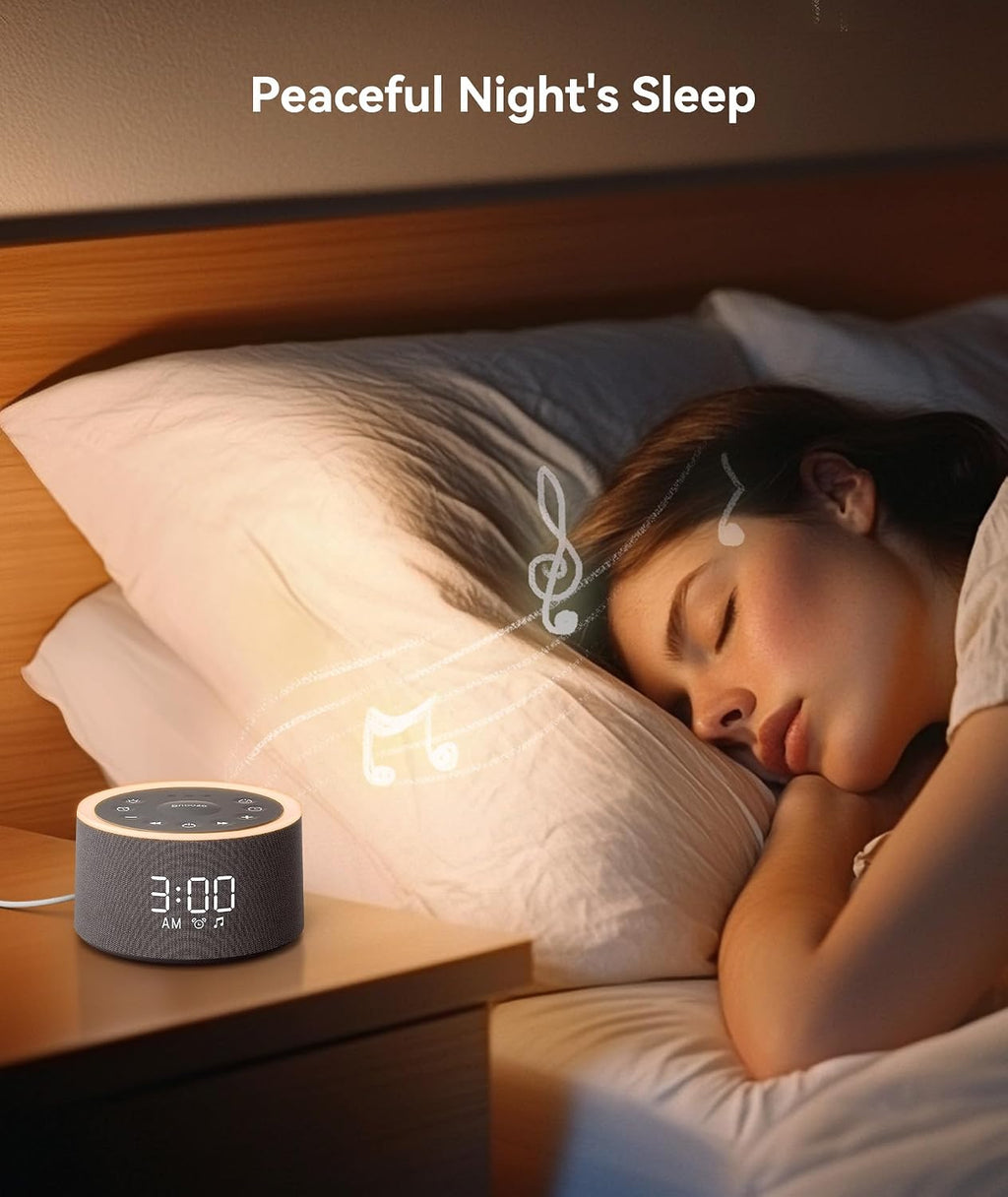 Dreamegg D1+ Sound Machine & Alarm Clock - Sound Machine for Sleep, White Noise Machine with 29 Soothing Sounds, Night Light, 0-100%…