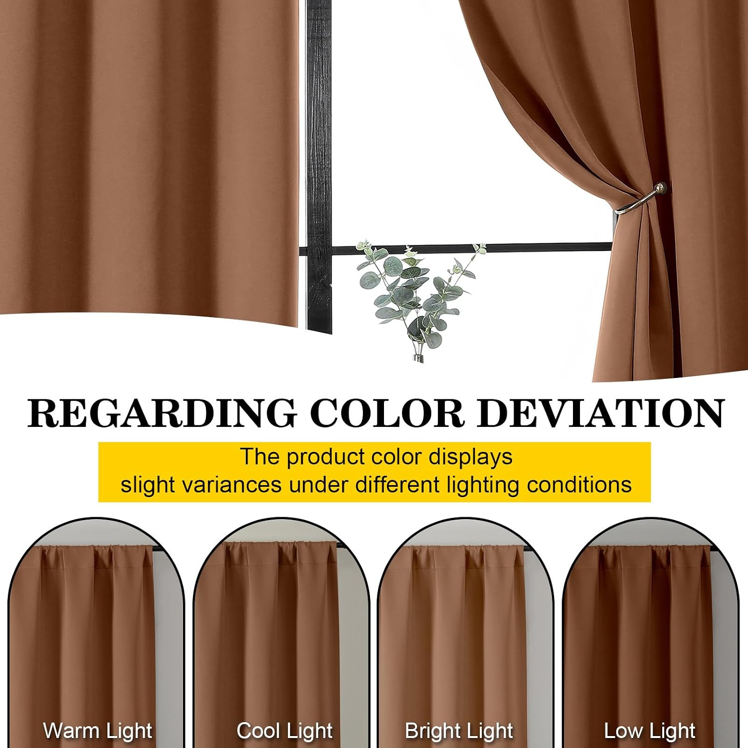WelvetBLK Sun Baked Room Darkening Curtains for Bedroom Living Room 45 Inch Length 2 Panels Set, Soft Solid Thermal Insulated Rod Pocket Sh…