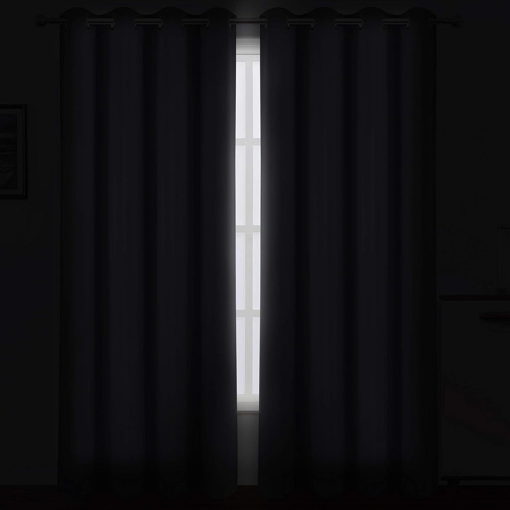 Lemomo Blackout Curtains 66 x 95 inch/Grey Curtains Set of 2 Panels/Thermal Insulated Room Darkening Bedroom Curtains 95 inch Grey