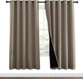 Nicetown Taupe Full Shade Curtain Panels, Pair of Energy Smart & Noise Blocking Out Blackout Drapes for Dining Room Window, Thermal Insulat…