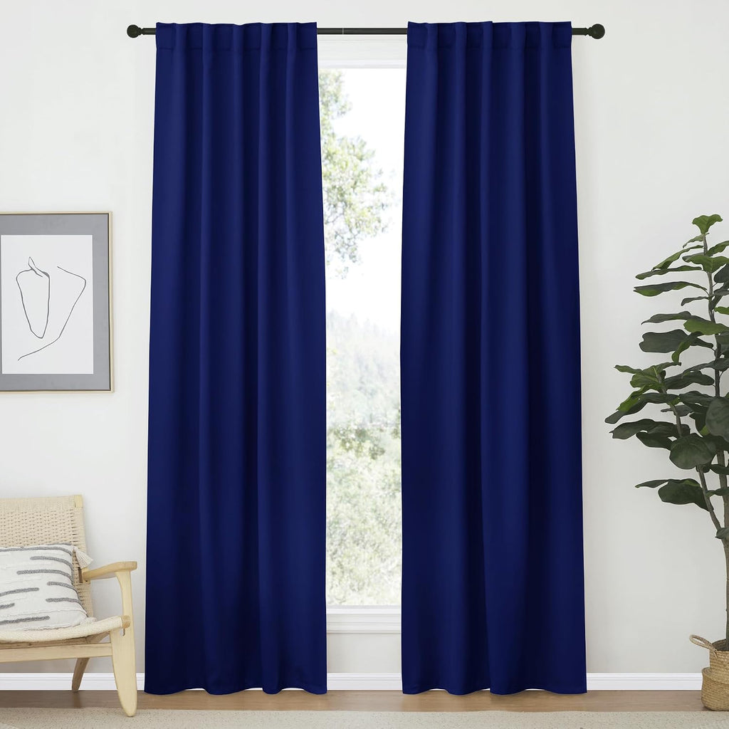 Nicetown Living Room Darkening Curtains - (Royal Blue Color) W42 x L70, Set of 2, Home Decor Room Darkening Thermal Insulated Drapery Panel…