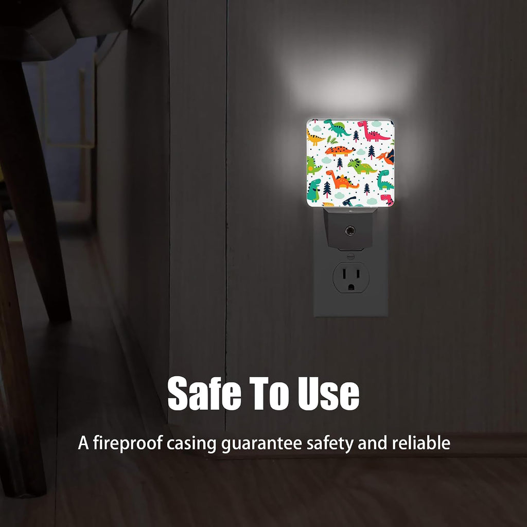 Colorful Dino Tree Night Light, Dusk to Dawn Smart Sensor Nightlight for Bedroom Bathroom Kitchen Hallway Stairs Hallway, Plug-in, Energy…