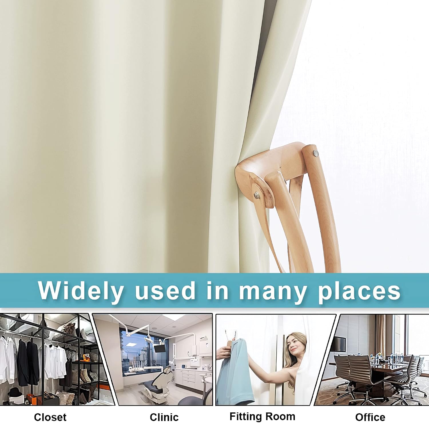 Rybhome RYB HOME Blackout Divider Curtains for Living Room, Noise Reducing Privcay Vertical Blinds Drapes with Anti-Rust Grommet Top for Ki…