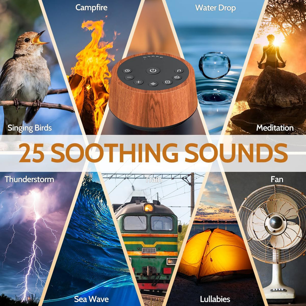 Color Noise Sleep White Noise Sound Machines 25 Soothing Sounds 32 Volume Levels 5 Timers and 4 Sound Categories Memory Function for…