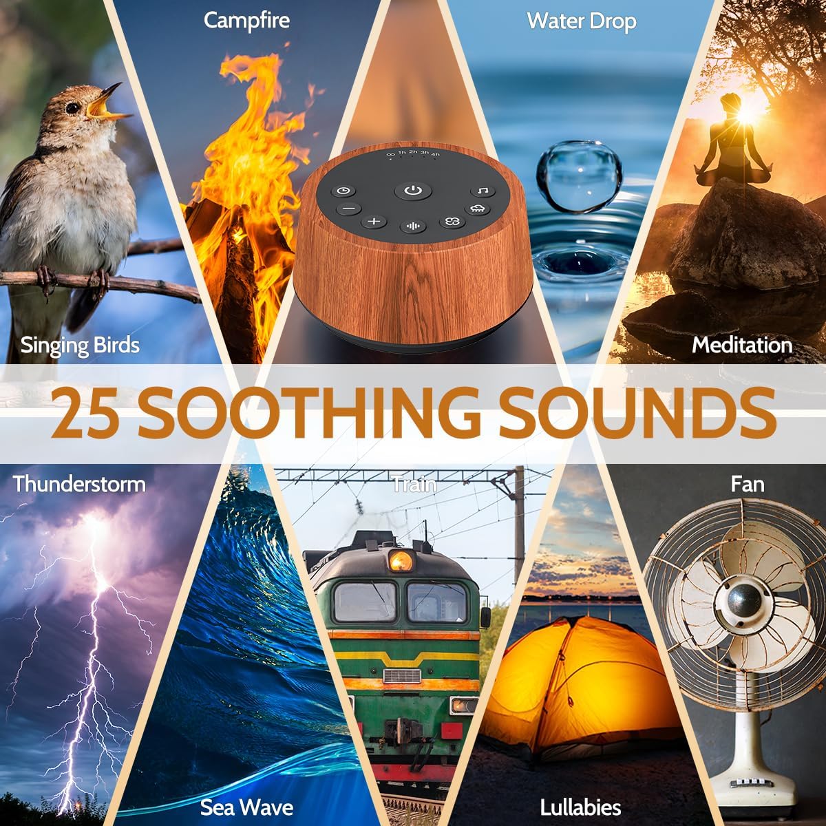 Color Noise Sleep White Noise Sound Machines 25 Soothing Sounds 32 Volume Levels 5 Timers and 4 Sound Categories Memory Function for…