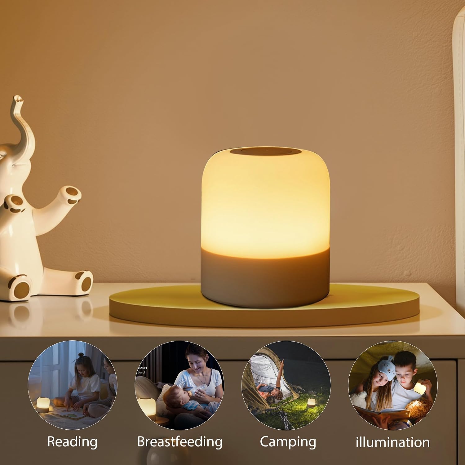 Fnmyco Portable Baby Night Light,3 Colours Egg Light for Nursery, Rechargeable Night Light for Kids, Small Cordless Table&Bedside Lamp, Eye Ca…