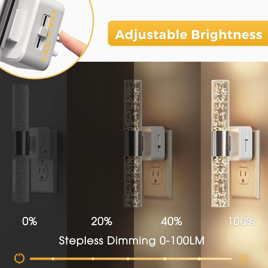 L LOHAS LED Night Light, Night Lights Plug into Wall, 180° Rotating, Auto Light Sensor, Dimmable 100LM, Soft White 3000K, Wall…