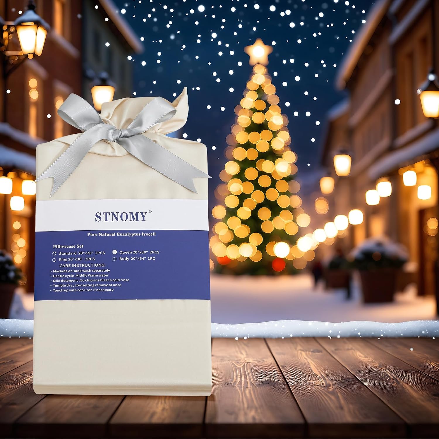 Stnomyhome Eucalyptus Tencel Cooling Pillowcase 2 Pack King Cream | Moisture Wicking for Night Sweats | 3X Faster Drying | Oeko-TEX Certifi…