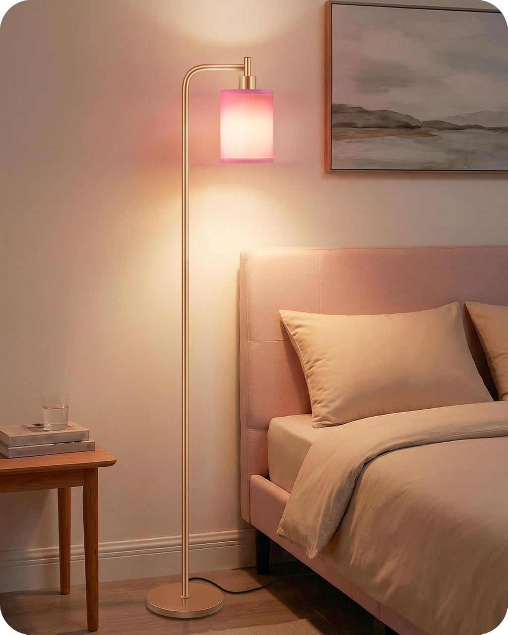 Dimmable Floor Lamp for Living Room with Remote and Foot Switch, Modern Standing, Corner Lamp,10W Bulb 3 Color Temperatures, for Bedroom…