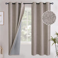 YoungsTex Blackout Linen Curtains 72 Inches Length for Living Room, Thermal Insulated Burlap Drapes with Grommet Darkening Energy Saving fo…