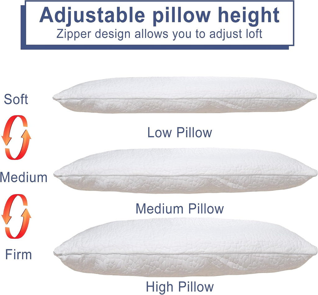 Dwcn Adjustable Body Pillow for Adults - 20x60 Inch Shredded Memory Foam Body Pillow with Removable & Washable Pillowcase, Full Body Suppor…