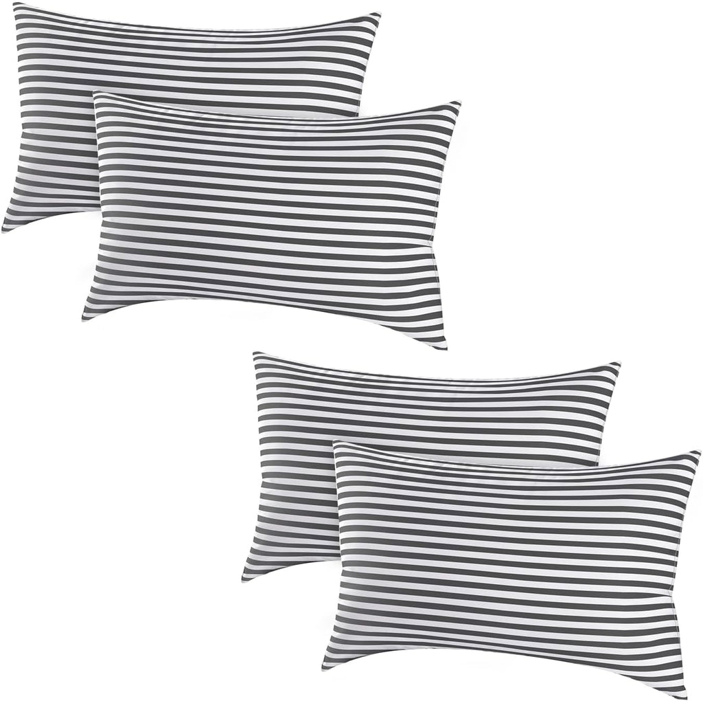 EIUE Bed Pillows for Sleeping 4 Pack, Pillows for Side and Back Sleepers, Super Soft Down Alternative Microfiber Filled Pillows (Blackish…