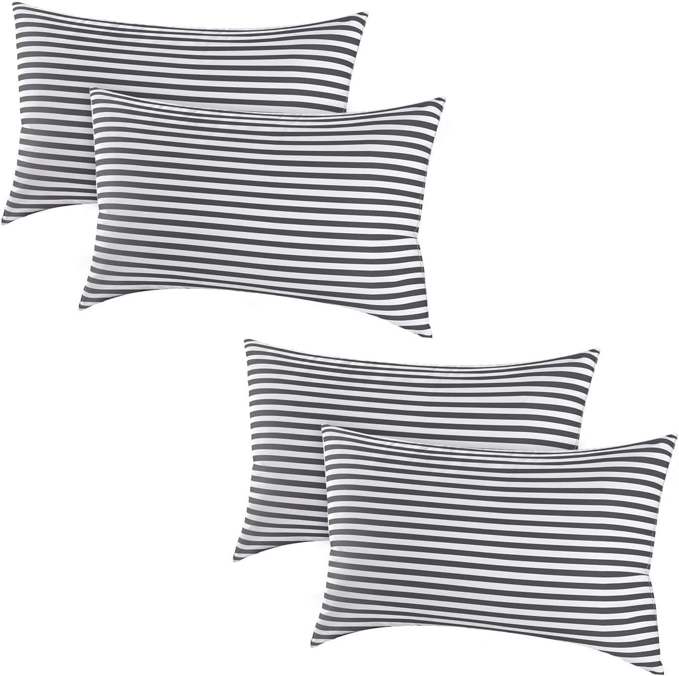 EIUE Bed Pillows for Sleeping 4 Pack, Pillows for Side and Back Sleepers, Super Soft Down Alternative Microfiber Filled Pillows (Blackish…