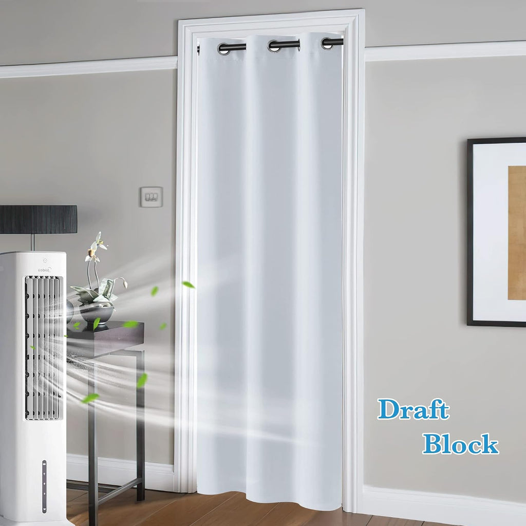 Rybhome RYB Home Blackout Curtains Thermal Insulating Privacy Temporary Door Curtains for Bedroom Closet Doorway Accordion Door Interior Li…