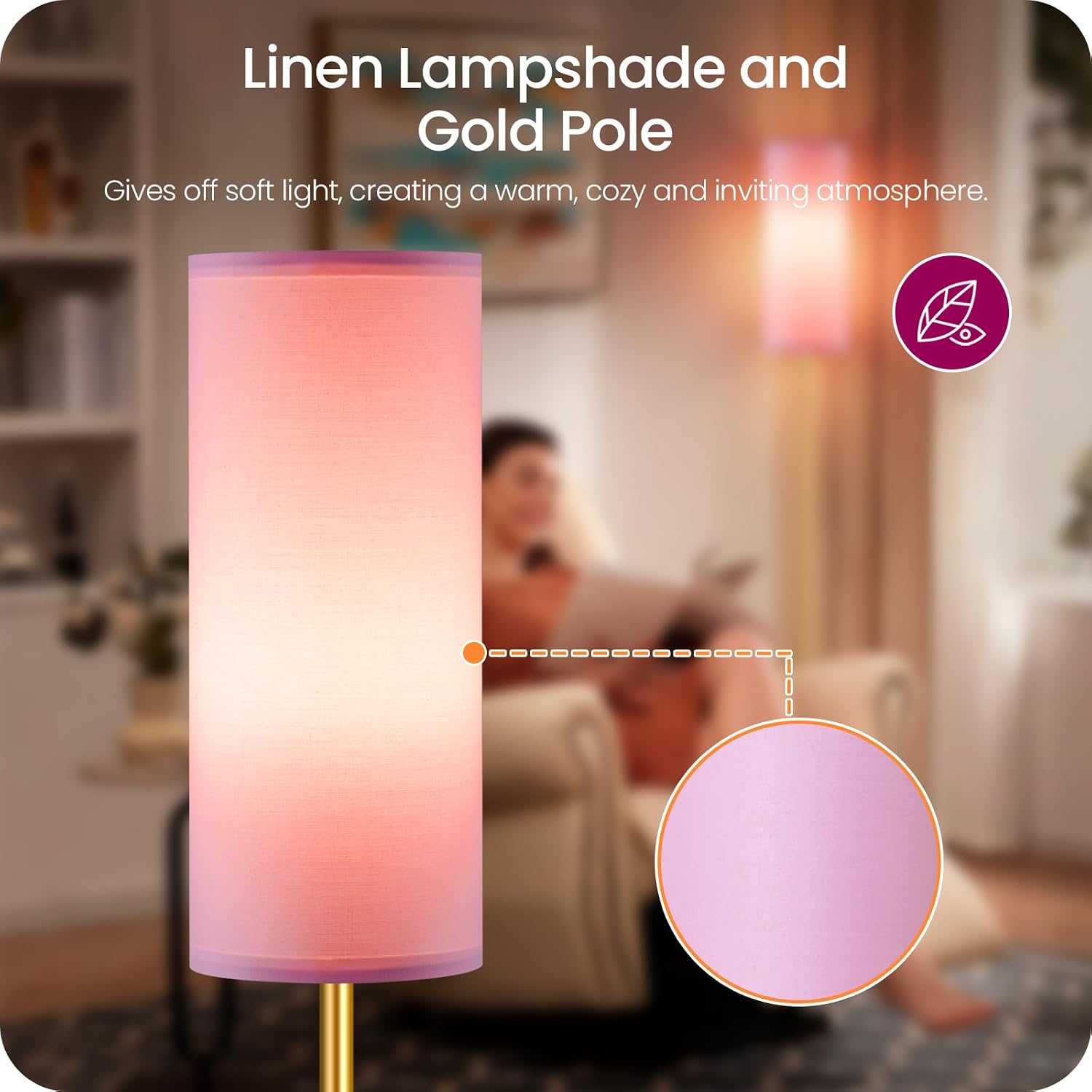 Dimmable Pink Floor Lamp for Living Room with Remote and Foot Switch, Corner Floor Lamp, 64.4'' Standing Tall Lamp, 10W 900LM Bulb…