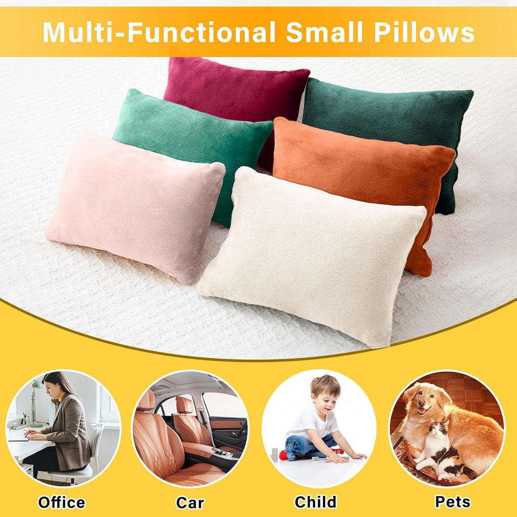 1 MIDDLE ONE 2 Pack Small Pillow, Memory Foam Mini Pillow 11 X 7 Inches for Travel, Sleeping, Nap and Neck, Knee, Lumbar Support, Tiny…